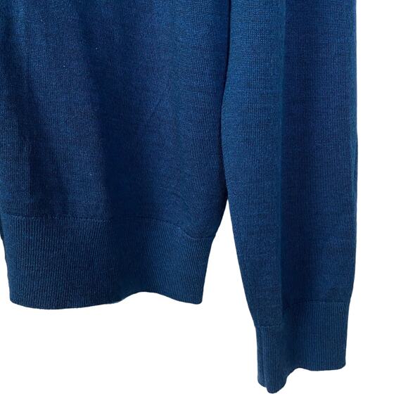 BANANA REPUBLIC L V-Neck Sweater 100% Merino Wool Pullover Academia Lightweight - Picture 5 of 6